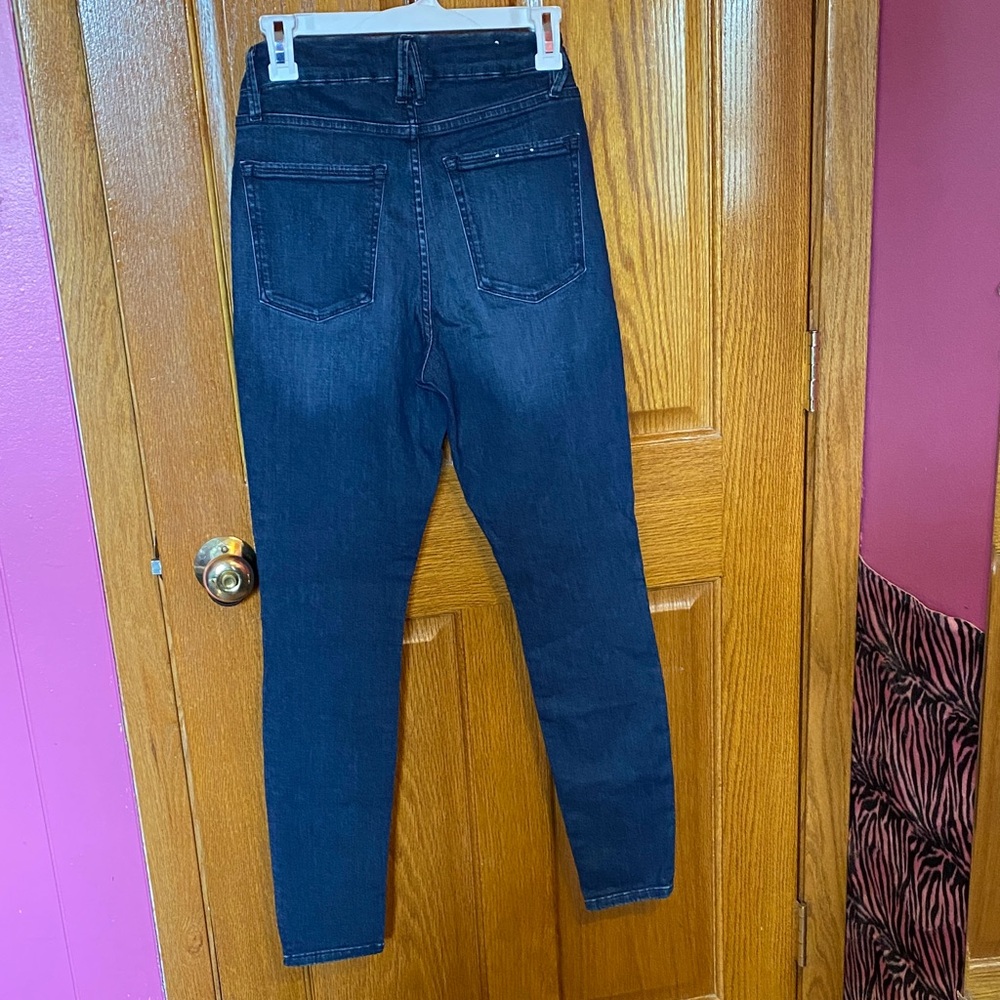 Good American High Rise Dark Blue Jeans - Picture 7 of 7